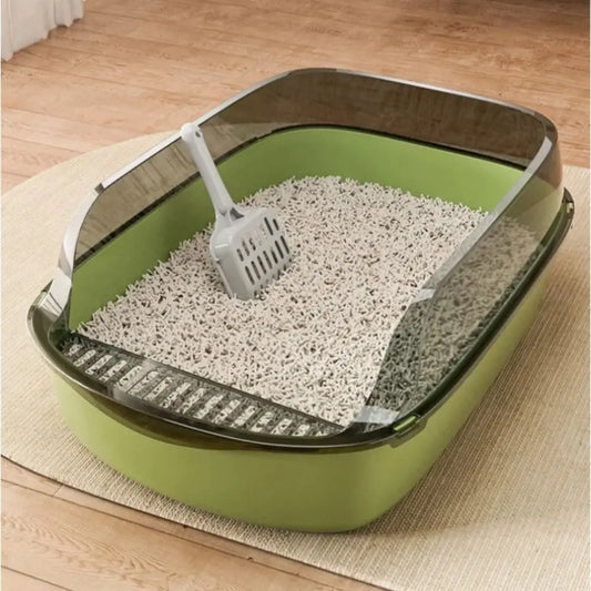 New Large Capacity Cat Litter Box Splashproof with Litter Scoop Kitty Sandbox Semi-enclosed Pet Bedpans Pet Supplies