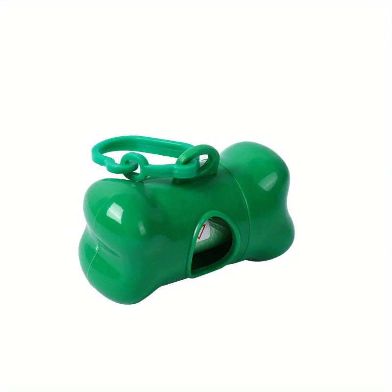 Colorful Bone-Shaped Dog Poop Bag Dispensers With 1 Disposable Bags, Portable Pet Waste Holder, For Outdoor Walks And Training