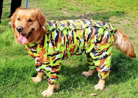 Large Dog Raincoat Reflective Waterproof Dog Clothes Outdoor Rain Coat Jacket Camo Big Dog Rain Raincape Pet Poncho