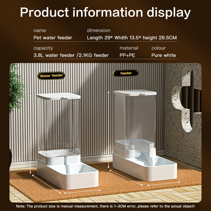Automatic Cat Feeder & Water Dispenser with Gravity Food Storage Container for Cats and Dogs