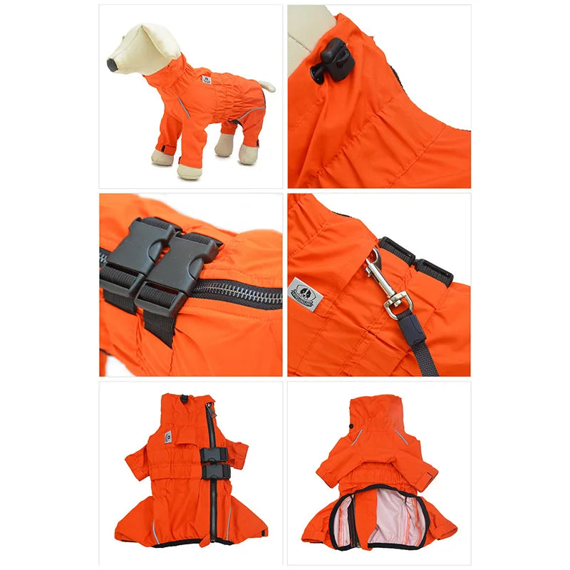 Dog Raincoat Waterproof Pet 4 Legs Raincoat Clothes For Bulldog Corgi Rain Coat Small Medium Large Dogs Jumpsuit Dogs Overalls