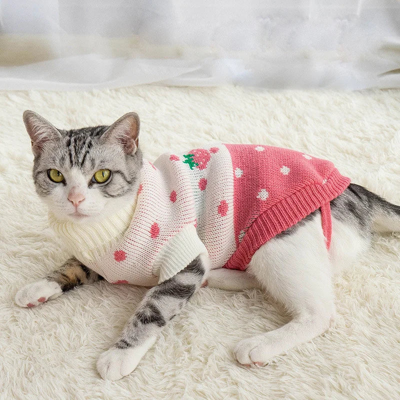 Christmas Cat Sweater Winter Warm Pet Costume for Cats Kedi katten Sphynx Clothing Mascotas Clothes for Dog Animals ropa de gato